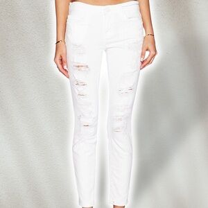 NWT Current/Elliott ‘The Stiletto’ Skinny Jean in “White Tattered” Wash Size 27